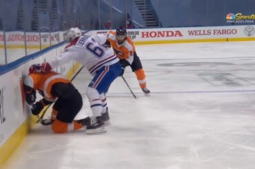 Artturi Lehkonen Pushes Travis Konecny Head First Into Boards