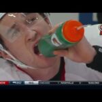 Stone tries to drink from wrong side of water bottle