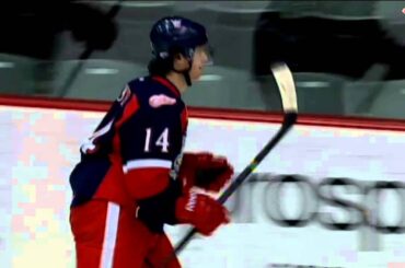 Teemu Pulkkinen gets the Tip In goal from the Nick Jensen shot vs the Abbotsford Heat