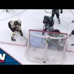 Jake DeBrusk Scores After Jeremy Lauzon Nearly Bats Puck Into Own Net