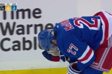 Woozy McDonagh skates head first into boards after taking stick to face