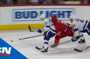 Yanni Gourde Clips Jordan Staal In The Head With Risky Hit