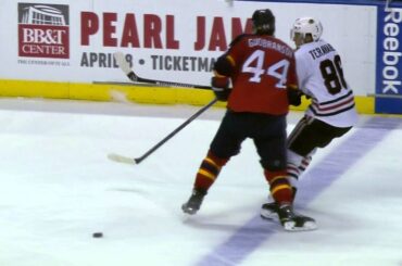 Gotta See It: Gudbranson sends Teravainen flying with open ice hit