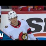 Senators' Tim Stutzle Scores On Empty Net Off Bad Giveaway By Flames