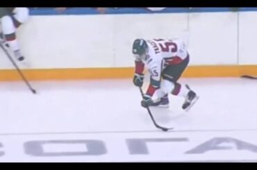 An amazing goal by the russian player in ice hockey shootout..