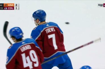 Devon Toews slings one to open up the scoring for the Avs