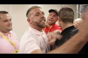 HEATED BEEF!! BILLY JOE SAUNDERS TRIES TO ATTACK KHURTSIDZE DURING POST FIGHT PRESS CONFERENCE