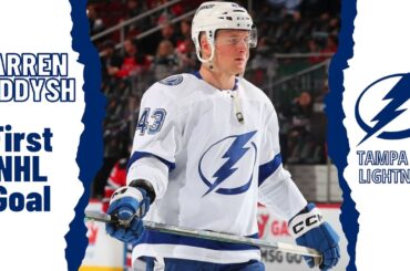 Darren Raddysh #43 (Tampa Bay Lightning) first NHL goal Apr 5, 2023