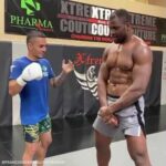 francis ngannou eating Body shots from a flyweight