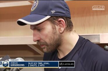 Zemgus Girgensons Discusses Goal & End to Win Streak | Buffalo Sabres Post Game