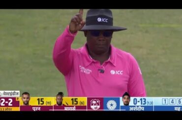 Arshdeep Singh wicket today| west indies fall of wickets| india vs west indies 2nd T20