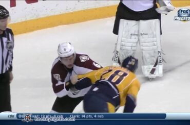 Erik Johnson vs Paul Gaustad Jan 18, 2014