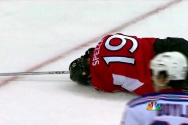 Marc Staal hit on Jason Spezza. April 18th 2012