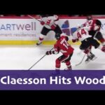 Fredrik Claesson big hit on Miles Wood