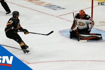 Hampus Lindholm's Stick Explodes, Cody Eakin Scores Spectacular Backhand Goal