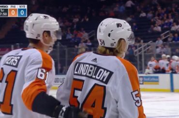 Oskar Lindblom Goal - Philadelphia Flyers vs New York Rangers | Preseason | (9/19/18)