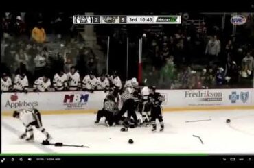 200 penalty minutes given during a massive line brawl