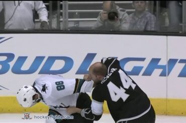 Brent Burns vs Robyn Regehr Apr 24, 2014