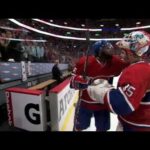 P.K. Subban lays a kiss on Dustin Tokarski