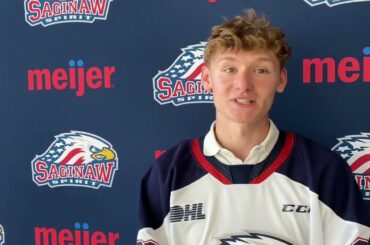 Utica’s Andrew Oke talks about Saginaw Spirit, Detroit Red Wings camp