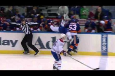 Alex Galchenyuk gets hit into the NY Islanders bench by Casey Cizikas - 05/03/2013