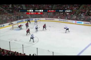 Nicklas Backstrom blocks two shots without stick Against Lightning - NHL Comcast Sportsnet Feed