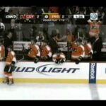 Mike Richards disallowed goal in overtime because of pronger waving his hand