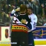 Hockeyfighters.cz  Nathan Perrott vs Chris Neil.wmv