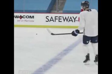 COLE PERFETTI FIRST PRACTICE WITH THE WINNIPEG JETS