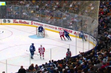 Josh Leivo (2) Goal: Detroit Red Wings 0 Toronto Maple Leafs 2. September 28th 2013. (HD)