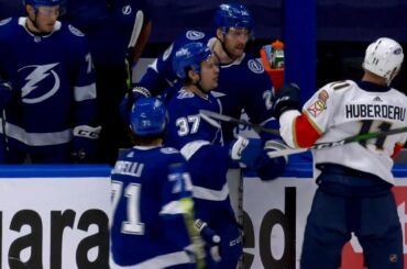 Scuffle Between Yanni Gourde And Jonathan Huberdeau