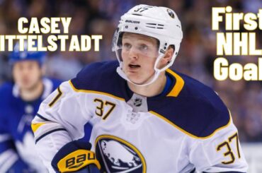 Casey Mittelstadt #37 (Buffalo Sabres) first NHL goal Apr 6, 2018