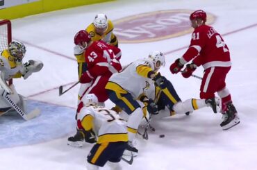 2/25/21  Luke Glendening With A Backhand From His KNEES To Break The Ice In Detroit