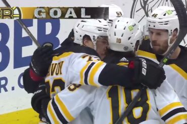 Pavel Zacha great assist on McAvoy's goal vs Penguins (4/1/23)