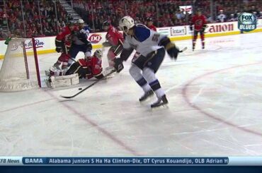 Ian Cole wrist shot goal 3-0 St. Louis Blues vs Calgary Flames 1/9/14 NHL Hockey