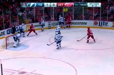 Ondrej Palat leaves his feet and makes direct contact with Luke Glendening's Head