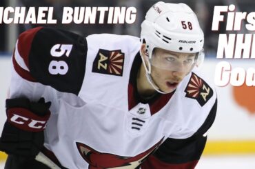 Michael Bunting #58 (Arizona Coyotes) first NHL goal Dec 11, 2018