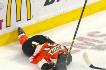 Frightening Incident: Laughton loses control and gets flung into boards