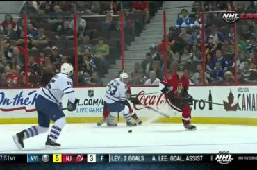 Jean-Gabriel Pageau breakaway on Drew MacIntyre Toronto Maple Leafs vs Ottawa Senators 9/19/13 NHL