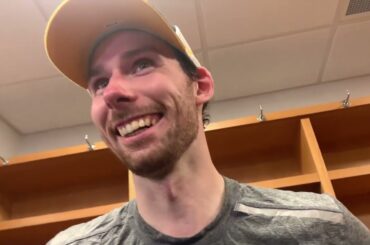 Marcus Pettersson talks about his dad goal vs. Blues