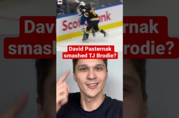 David Pastrnak smashed TJ Brodie? Best Hit in the NHL 2021? #shorts #hockey