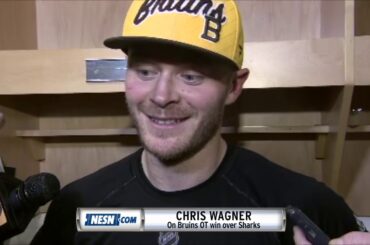 Chris Wagner after the Bruins overtime win over the Sharks