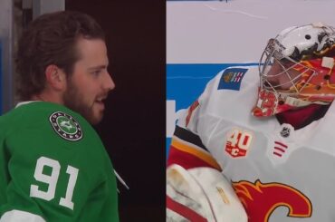 Seguin, Rittich have stare down to see who leaves ice last