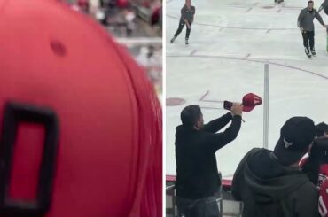 NJ Devils Jesper Bratt Hat Trick IN ARENA CAM: I Lost My Favorite Hat!  MULTICAM BRATT TRICK!