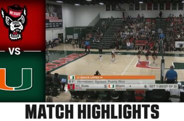 NC State vs. Miami ACC Volleyball Highlights (2023)