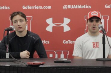 BU Hockey - Dante Fabbro, Patrick Harper Postgame (9/30/17) vs Union