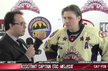 Grant Reso interviewing Eric Meloche on February 9th during the second Intermission