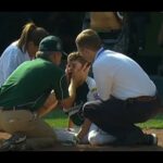 LLWS 2012 -  Ryan Meury gets a bad hit on his mouth.