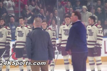 Eric Lindros & Craig Donaldson Puck Drop Oshawa Generals vs Peterborough Petes