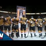 Golden Knights Unveil And Raise Their Stanley Cup Championship Banner Ahead Of Their Season Opener